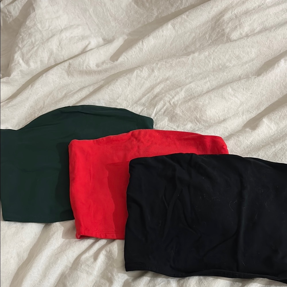 Garage Women's Tube Tops - Green, Red, Black